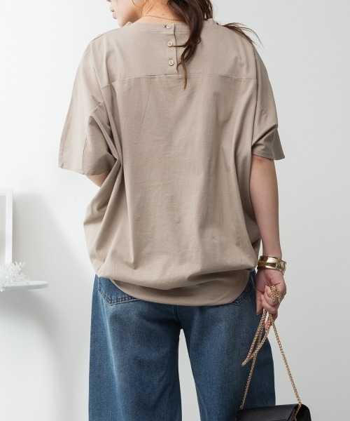 RCD（アールシーディー）の「コクーンシルエットプルオーバー（Tシャツ/カットソー・レディース・オフホワイト/ミント/チャコールグレー/グレイッシュベージュ/ブラック・4L～5L/LL～3L/M-L）」の10枚目の写真