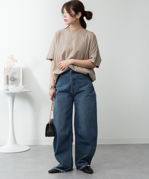 RCD（アールシーディー）の「コクーンシルエットプルオーバー（Tシャツ/カットソー・レディース・オフホワイト/ミント/チャコールグレー/グレイッシュベージュ/ブラック・4L～5L/LL～3L/M-L）」の15枚目の写真