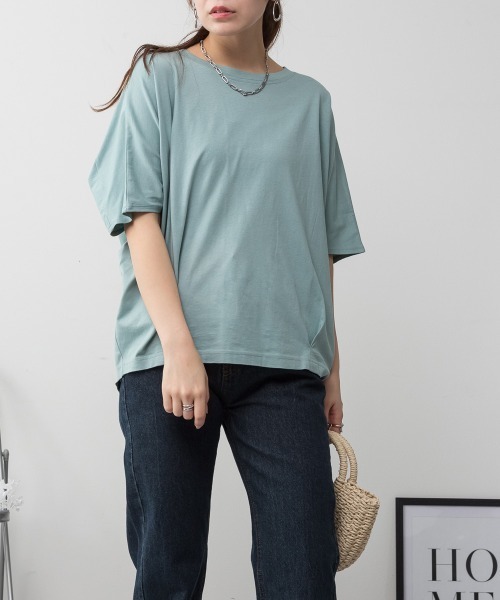 RCD（アールシーディー）の「コクーンシルエットプルオーバー（Tシャツ/カットソー・レディース・オフホワイト/ミント/チャコールグレー/グレイッシュベージュ/ブラック・4L～5L/LL～3L/M-L）」の18枚目の写真