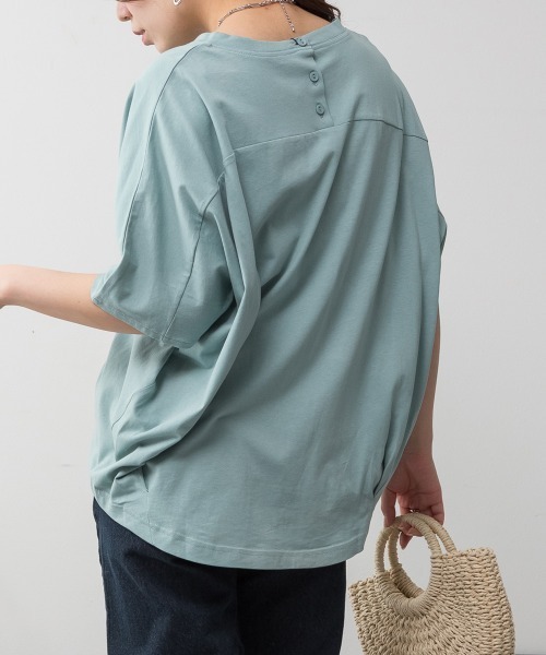 RCD（アールシーディー）の「コクーンシルエットプルオーバー（Tシャツ/カットソー・レディース・オフホワイト/ミント/チャコールグレー/グレイッシュベージュ/ブラック・4L～5L/LL～3L/M-L）」の22枚目の写真
