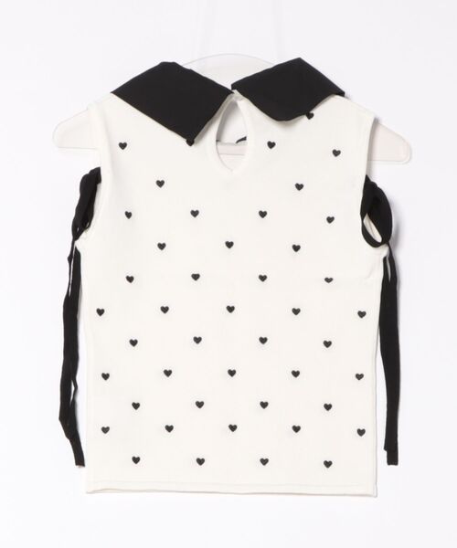 Me roir（ミーロワール）の「ハート刺繍ニット（ニット/セーター・レディース・ネイビー/ホワイト/ピンク・M）」の13枚目の写真