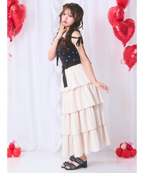 Me roir（ミーロワール）の「ハート刺繍ニット（ニット/セーター・レディース・ネイビー/ホワイト/ピンク・M）」の5枚目の写真