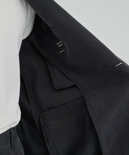 UNITED TOKYO（ユナイテッドトウキョウ）の「HIGH TWIST CUPRA リラックスジャケット（テーラードジャケット・メンズ・ブラック/ダークグレー/グレイッシュベージュ・1/2）」の21枚目の写真
