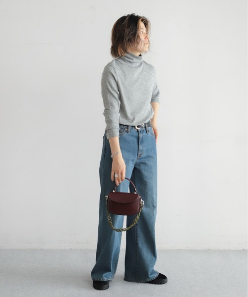 NOMBRE IMPAIR（ノンブルアンペール）の「メランジリブ　タートルP/O（Tシャツ/カットソー・レディース・イエロー/ライトグレー/ピンク・FREE）」の4枚目の写真