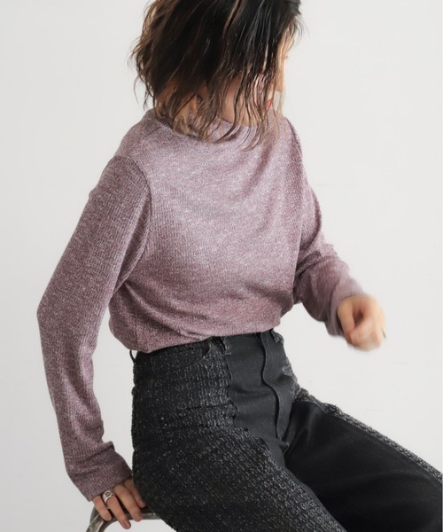 NOMBRE IMPAIR（ノンブルアンペール）の「メランジリブ　タートルP/O（Tシャツ/カットソー・レディース・イエロー/ライトグレー/ピンク・FREE）」の13枚目の写真