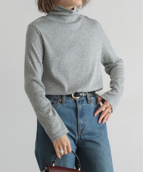 NOMBRE IMPAIR（ノンブルアンペール）の「メランジリブ　タートルP/O（Tシャツ/カットソー・レディース・イエロー/ライトグレー/ピンク・FREE）」の8枚目の写真