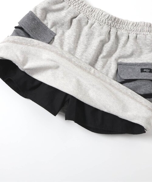 algy（アルジー）の「スウェットカーゴスカパン（スカート・キッズ・グレー/ブラック・XX-SMALL/X-SMALL/MEDIUM/SMALL）」の3枚目の写真