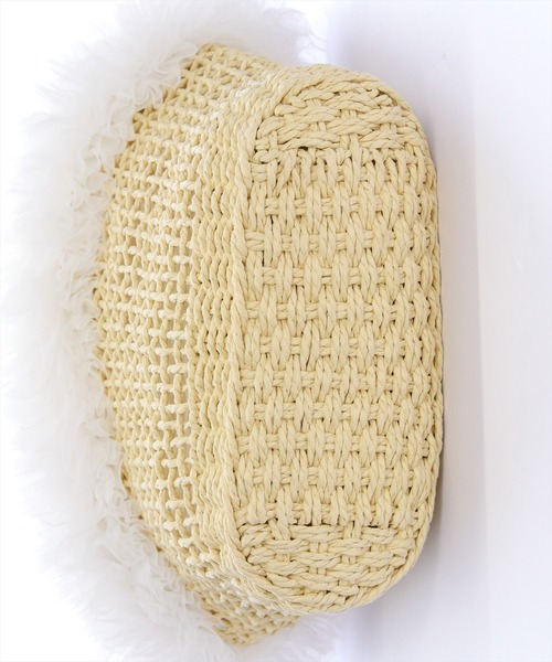 clear（クリア）の「チュールフリルかごバッグ[ふわふわ ガーリー 夏]≪SS新作≫（かごバッグ・レディース・アイボリー・F）」の4枚目の写真