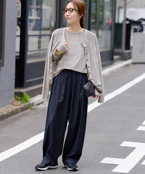 EXODUS ピンストライプ レーヨン イージーパンツ EXODUS ピンストライプ レーヨン イージーパンツ メンズ