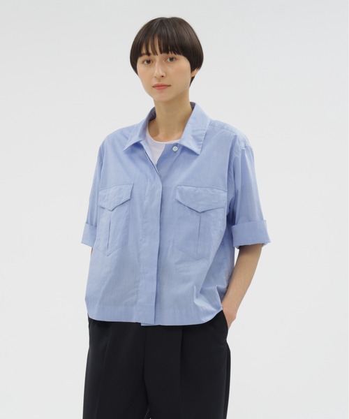 マーガレットハウエル⭐️ノーカラーシャツ SOFT WASHED COTTON SOFT WASHED COTTON(シャツ/ブラウス)|MARGARET HOWELL