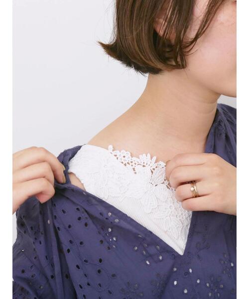 Samansa Mos2 blue(サマンサモスモスブルー)の「前後2wayモチーフレースタンク(Tシャツ/カットソー・レディース・オフホワイト/ラベンダー/ブラック・F)」の5枚目の写真
