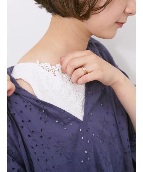 Samansa Mos2 blue(サマンサモスモスブルー)の「前後2wayモチーフレースタンク(Tシャツ/カットソー・レディース・オフホワイト/ラベンダー/ブラック・F)」の7枚目の写真