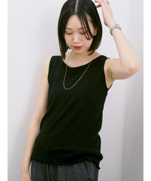 Samansa Mos2 blue(サマンサモスモスブルー)の「前後2wayモチーフレースタンク(Tシャツ/カットソー・レディース・オフホワイト/ラベンダー/ブラック・F)」の17枚目の写真