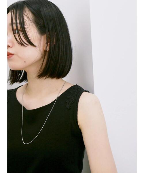 Samansa Mos2 blue(サマンサモスモスブルー)の「前後2wayモチーフレースタンク(Tシャツ/カットソー・レディース・オフホワイト/ラベンダー/ブラック・F)」の18枚目の写真