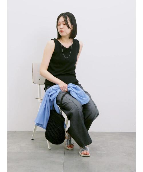 Samansa Mos2 blue(サマンサモスモスブルー)の「前後2wayモチーフレースタンク(Tシャツ/カットソー・レディース・オフホワイト/ラベンダー/ブラック・F)」の20枚目の写真