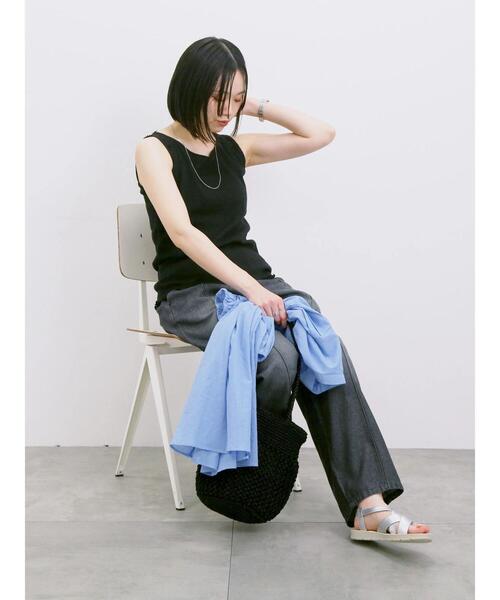 Samansa Mos2 blue(サマンサモスモスブルー)の「前後2wayモチーフレースタンク(Tシャツ/カットソー・レディース・オフホワイト/ラベンダー/ブラック・F)」の21枚目の写真