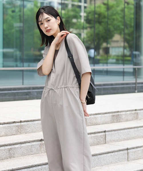 CLOCHE(クロシェ)の「クールグログランサロペット(ワンピース・レディース・ベージュ/ブラック・FREE)」の11枚目の写真