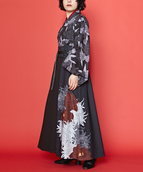 カヤ（カヤ）の「【カヤ】壮麗 重ね着用スカート（スカート・レディース・スミクロ/ネイビー/レッド・FREE）」の7枚目の写真