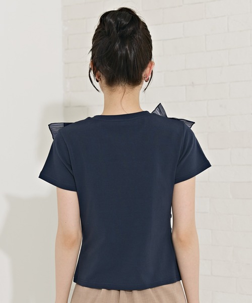 REDYAZEL(レディアゼル)の「ラッフルプリーツTシャツ(Tシャツ/カットソー・レディース・サックスブルー/オフホワイト/ネイビー・FREE)」の10枚目の写真