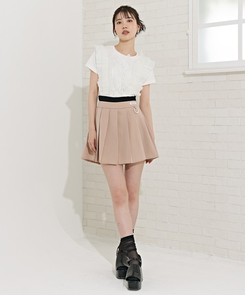 REDYAZEL(レディアゼル)の「ラッフルプリーツTシャツ(Tシャツ/カットソー・レディース・サックスブルー/オフホワイト/ネイビー・FREE)」の12枚目の写真