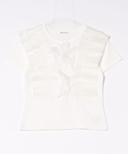 REDYAZEL(レディアゼル)の「ラッフルプリーツTシャツ(Tシャツ/カットソー・レディース・サックスブルー/オフホワイト/ネイビー・FREE)」の18枚目の写真