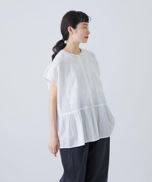 かぐれ　新品タグ付き　フロント刺繍フレンチブラウス　アーバンリサーチドアーズ フロント刺繍フレンチブラウス（シャツ/ブラウス）｜かぐれ