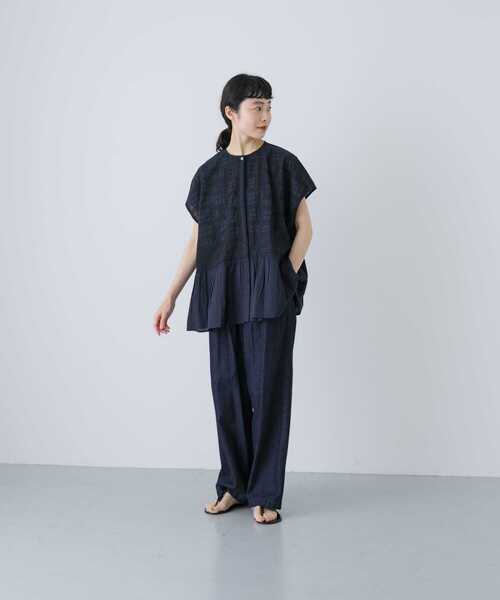 かぐれ　新品タグ付き　フロント刺繍フレンチブラウス　アーバンリサーチドアーズ フロント刺繍フレンチブラウス（シャツ/ブラウス）｜かぐれ