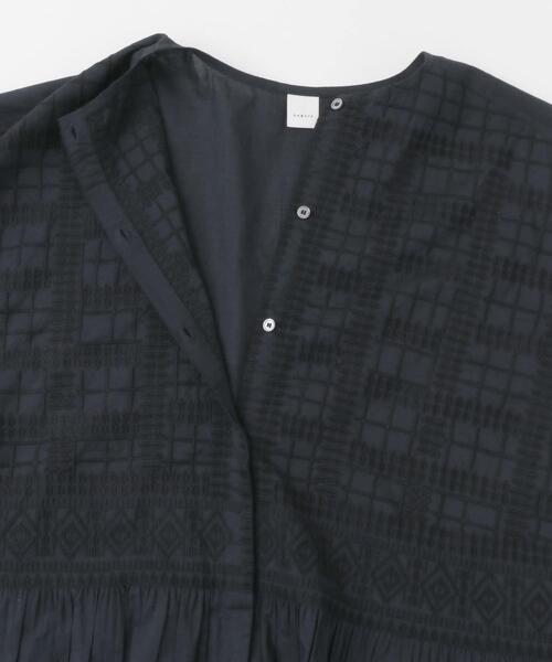 かぐれ　フロント刺繍フレンチブラウス　NAVY フロント刺繍フレンチブラウス（シャツ/ブラウス）｜かぐれ