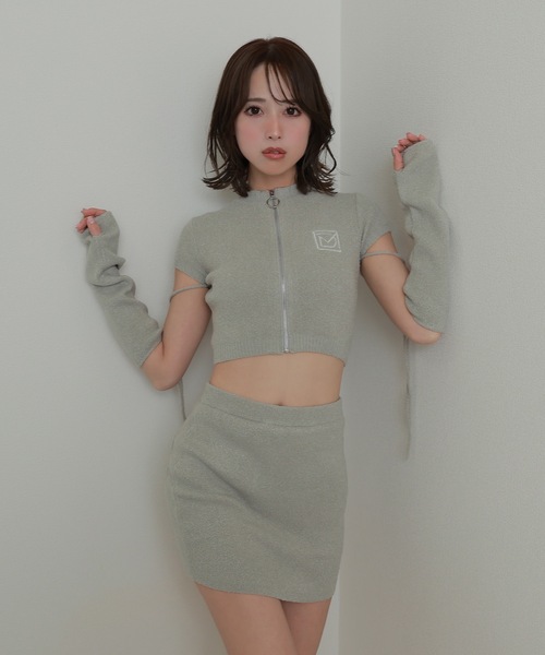 M DOLLY(エムドリー)の「*M DOLLY original* zip pile knit set up/ジップパイルニットセットアップ(セットアップ・レディース・グレー/ピンク・FREE)」の8枚目の写真