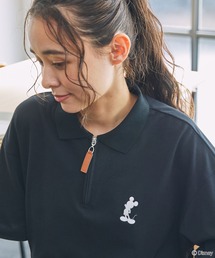 LANVIN レディース ポロシャツ グレー スモーキー模様 ハーフジップ LANVIN レディース ポロシャツ グレー スモーキー模様 ハーフ