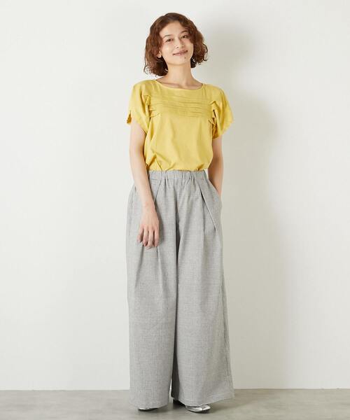 LOGEMENT DE CLAIRE(ロジュモンドクレール)の「【LOURMARIN】ボートネックタックプルオーバー(Tシャツ/カットソー・レディース・イエロー/ホワイト/ブラック・FREE)」の19枚目の写真