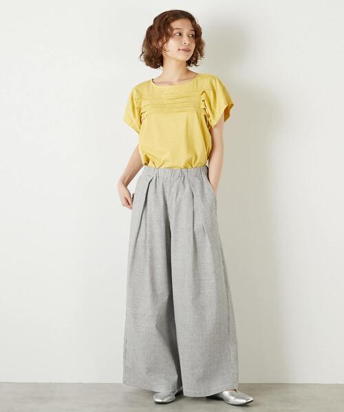LOGEMENT DE CLAIRE(ロジュモンドクレール)の「【LOURMARIN】ボートネックタックプルオーバー(Tシャツ/カットソー・レディース・イエロー/ホワイト/ブラック・FREE)」の18枚目の写真