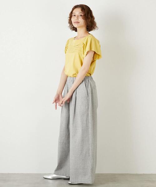 LOGEMENT DE CLAIRE(ロジュモンドクレール)の「【LOURMARIN】ボートネックタックプルオーバー(Tシャツ/カットソー・レディース・イエロー/ホワイト/ブラック・FREE)」の17枚目の写真