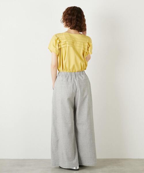 LOGEMENT DE CLAIRE(ロジュモンドクレール)の「【LOURMARIN】ボートネックタックプルオーバー(Tシャツ/カットソー・レディース・イエロー/ホワイト/ブラック・FREE)」の16枚目の写真