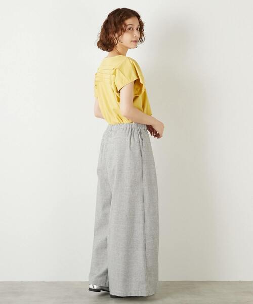 LOGEMENT DE CLAIRE(ロジュモンドクレール)の「【LOURMARIN】ボートネックタックプルオーバー(Tシャツ/カットソー・レディース・イエロー/ホワイト/ブラック・FREE)」の15枚目の写真
