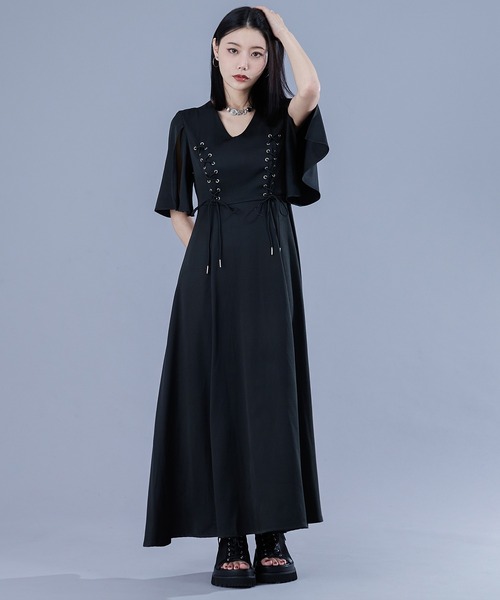 レースアップワンピース（ワンピース）｜Ellno de Mavie