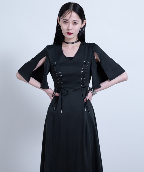 レースアップワンピース（ワンピース）｜Ellno de Mavie