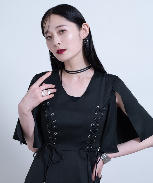 レースアップワンピース（ワンピース）｜Ellno de Mavie