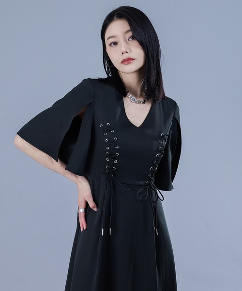 レースアップワンピース（ワンピース）｜Ellno de Mavie