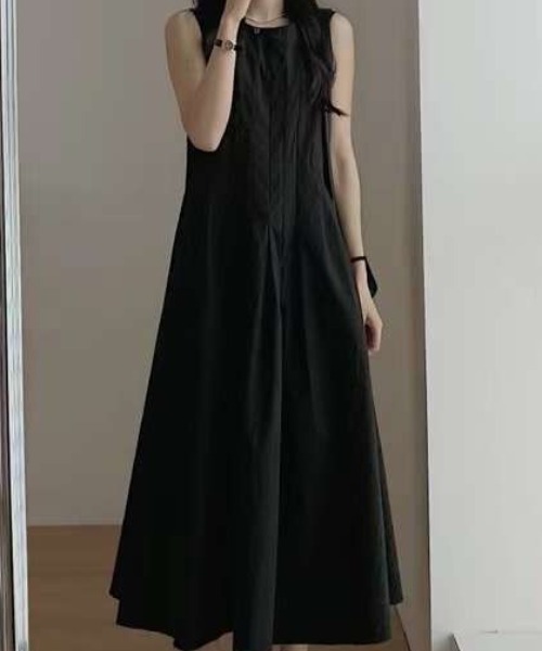 Aelina(エリナ)の「ノースリーブタグ付きワンピース(ワンピース・レディース・ホワイト/ブラック/グレー・M/L/XL)」の14枚目の写真
