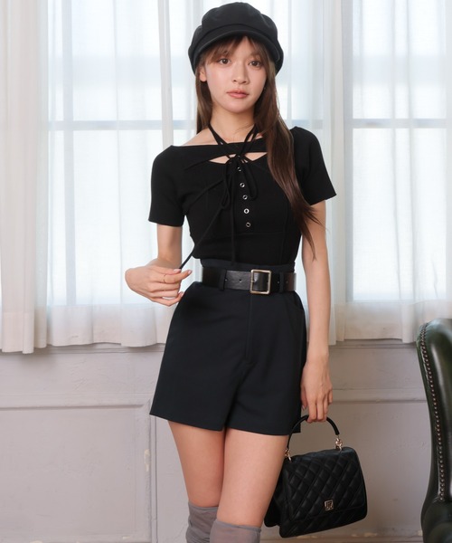 LIPSERVICE（リップサービス）の「デコルテオープンチョーカーニット（ニット/セーター・レディース・ホワイト/グレー/ブラック・FREE）」の14枚目の写真