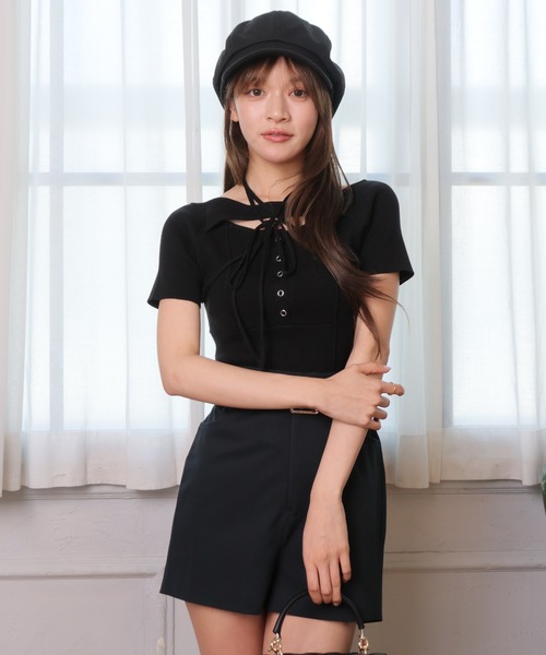 LIPSERVICE（リップサービス）の「デコルテオープンチョーカーニット（ニット/セーター・レディース・ホワイト/グレー/ブラック・FREE）」の15枚目の写真