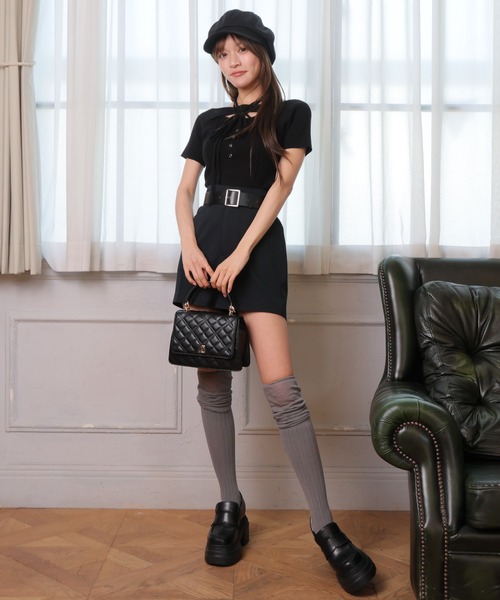 LIPSERVICE（リップサービス）の「デコルテオープンチョーカーニット（ニット/セーター・レディース・ホワイト/グレー/ブラック・FREE）」の16枚目の写真