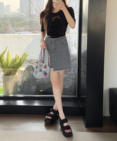 Lace Ladies(レースレディース)の「スパンコール ベルクロ ボリューム 厚底 サンダル(サンダル・レディース・ブラック/シルバー/ホワイト・22.5cm/23cm/23.5cm/24cm/24.5cm/25cm)」の6枚目の写真