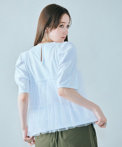 Audie a Muses(オーディアミューズ)の「ティアードチュールカットソー(Tシャツ/カットソー・レディース・オフホワイト/グレー・38/42)」の16枚目の写真