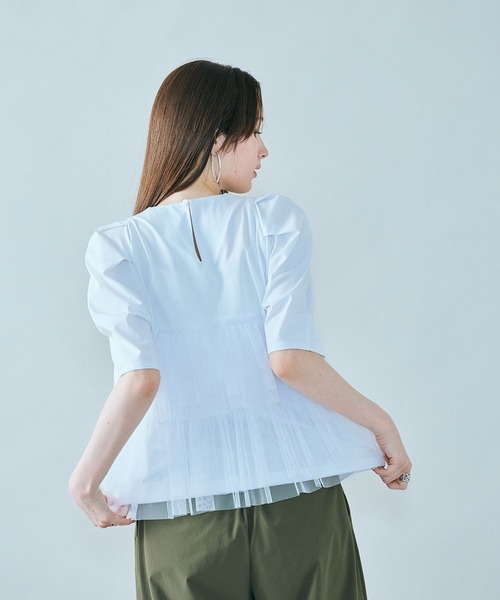Audie a Muses(オーディアミューズ)の「ティアードチュールカットソー(Tシャツ/カットソー・レディース・オフホワイト/グレー・38/42)」の17枚目の写真