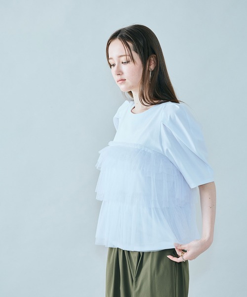 Audie a Muses(オーディアミューズ)の「ティアードチュールカットソー(Tシャツ/カットソー・レディース・オフホワイト/グレー・38/42)」の18枚目の写真