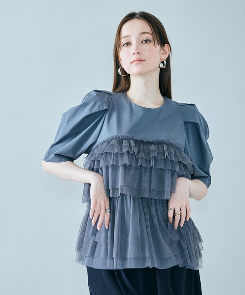 Audie a Muses(オーディアミューズ)の「ティアードチュールカットソー(Tシャツ/カットソー・レディース・オフホワイト/グレー・38/42)」の15枚目の写真
