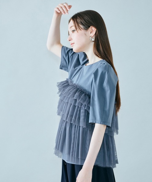 Audie a Muses(オーディアミューズ)の「ティアードチュールカットソー(Tシャツ/カットソー・レディース・オフホワイト/グレー・38/42)」の14枚目の写真