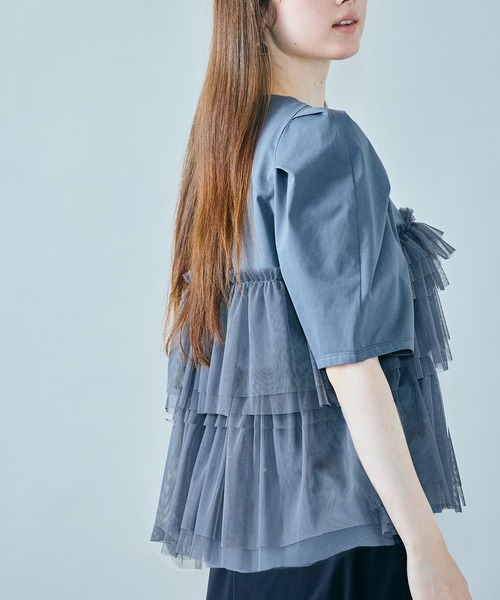 Audie a Muses(オーディアミューズ)の「ティアードチュールカットソー(Tシャツ/カットソー・レディース・オフホワイト/グレー・38/42)」の10枚目の写真